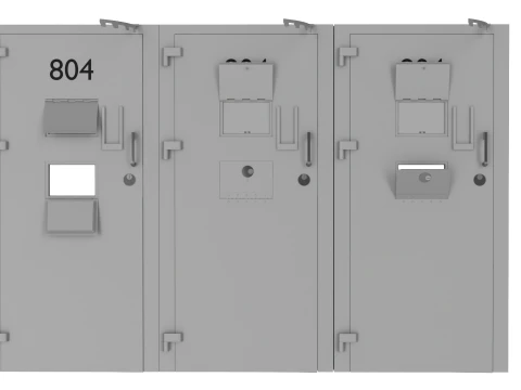 Prison Cell Security Door Steel White 3D Model