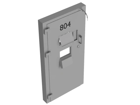 Prison Cell Security Door Steel White 3D Model