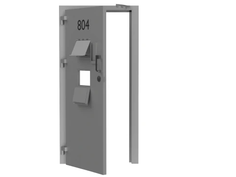 Prison Cell Security Door Steel White 3D Model