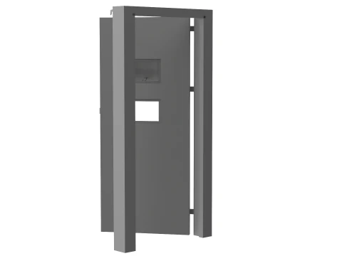 Prison Cell Security Door Steel White 3D Model