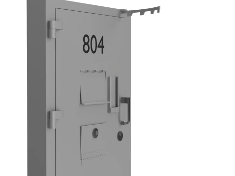 Prison Cell Security Door Steel White 3D Model