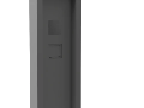 Prison Cell Security Door Steel White 3D Model