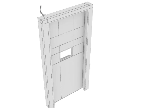 Prison Cell Security Door Steel White 3D Model