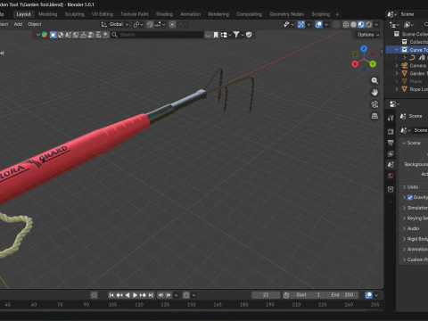 Garden Tool Hand Prong 3D Model