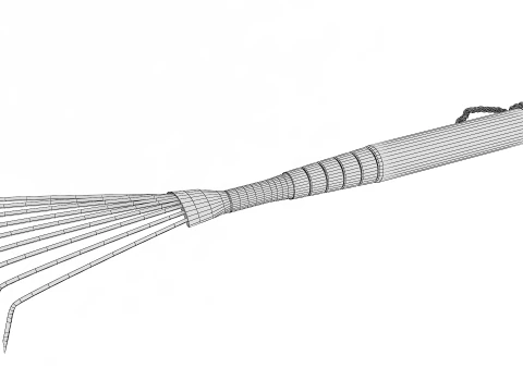 Garden Tool Hand Rake 3D Model