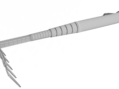 Garden Tool Hand Rake 3D Model