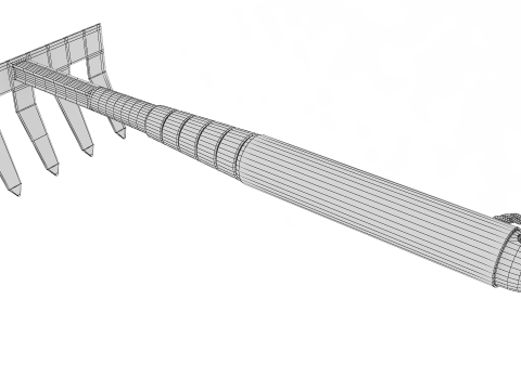 Garden Tool Hand Rake 3D Model