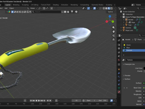Garden Tool Hand Shovel 10 3D Model