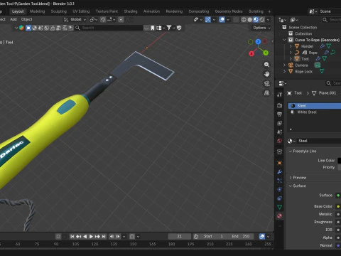 Garden Tool Hand Sickle 3D Model