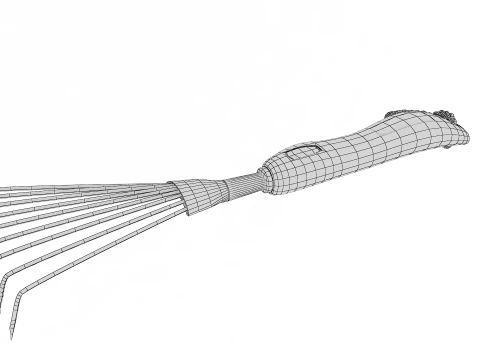 Garden Tool Hand Rake 3D Model