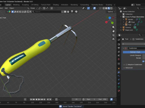 정원 도구 핸드 포크 3D 모델