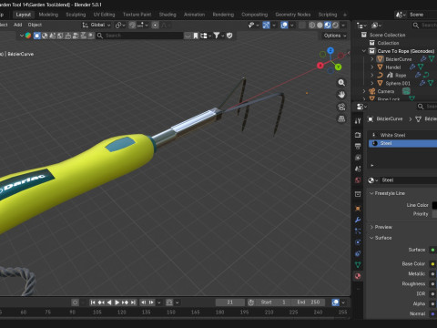 Garden Tool Hand Prong 3D Model