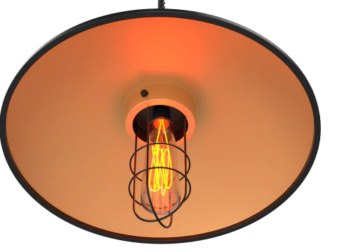 Lampu Gantung Industri dengan Naungan Logam Gantung Model 3D