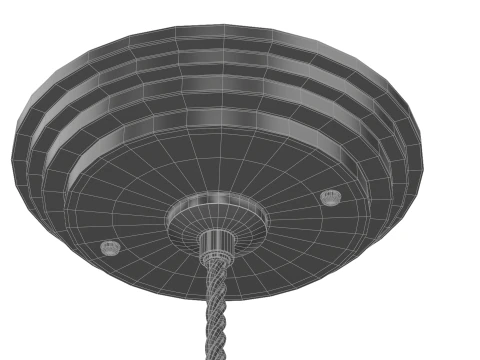 Lampu Gantung Industri dengan Naungan Logam Gantung Model 3D