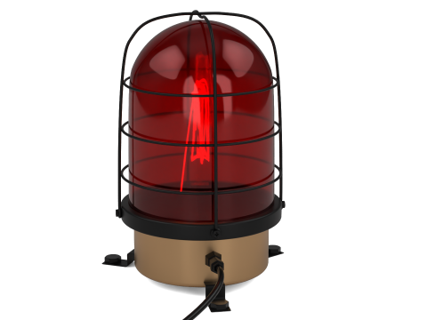 Industrial Warning Light with Protection Cage Red 3D Model