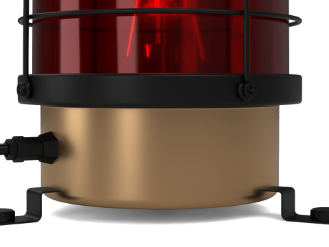 Industrial Warning Light with Protection Cage Red 3D Model
