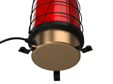Industrial Warning Light with Protection Cage Red 3D Model
