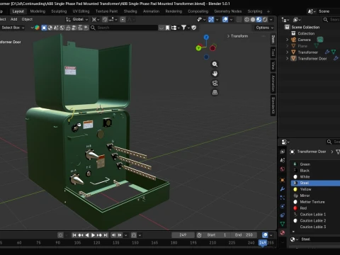 ABB Single Phase Pad Mounted Transformer 3D Model