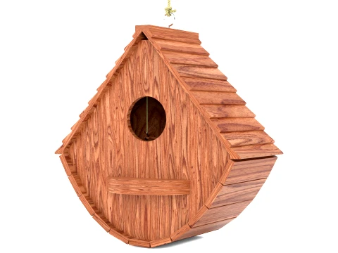 Wooden Bird House 3D Model