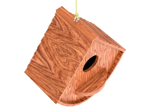 Wooden Bird House 3D Model