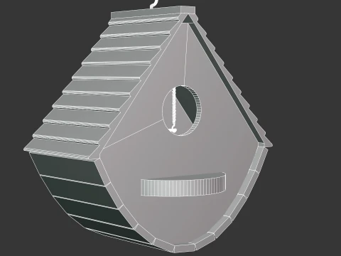 Wooden Bird House 3D Model
