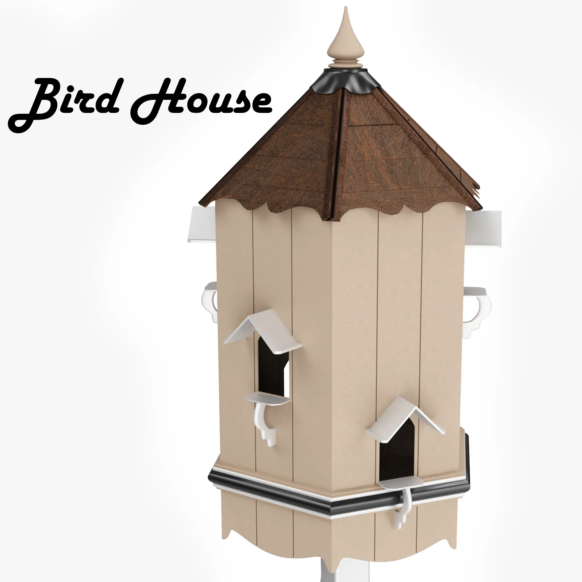 Bird House 3D Model .c4d .max .obj .3ds .fbx .stl .blend