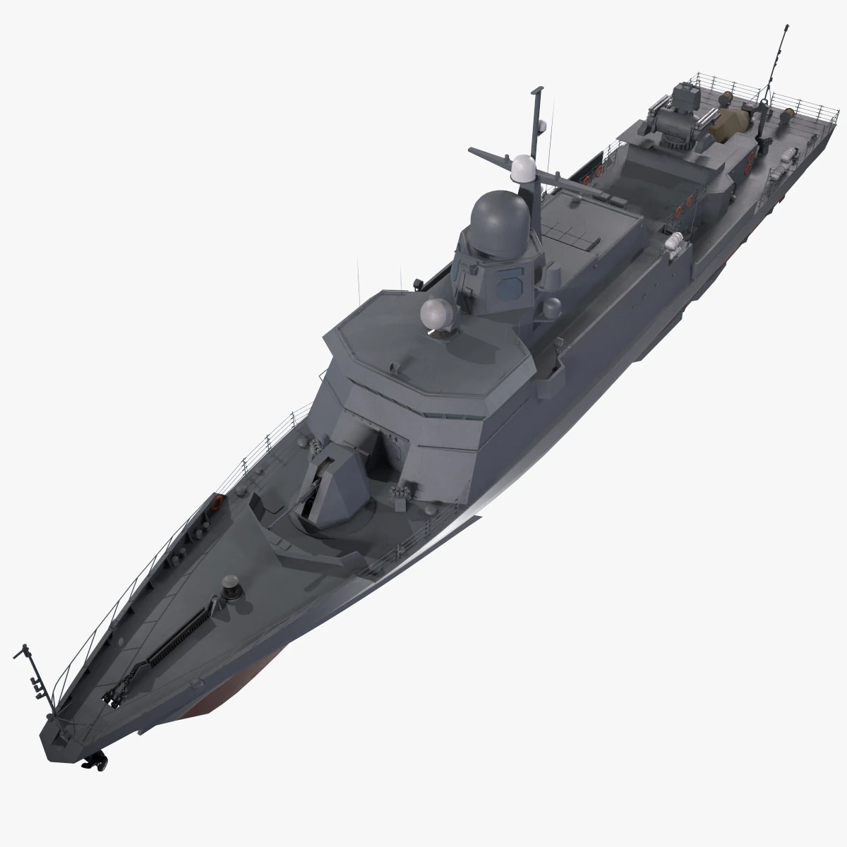War Ship Corvette 22800 3D Model .c4d .max .obj .3ds .fbx .stl .blend 