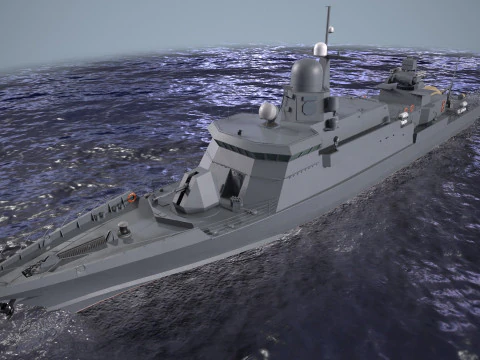 War Ship Corvette 22800 3D Model