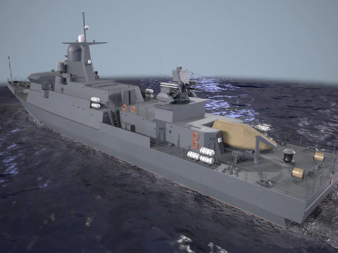 War Ship Corvette 22800 3D Model