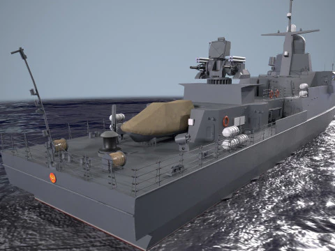 War Ship Corvette 22800 3D Model