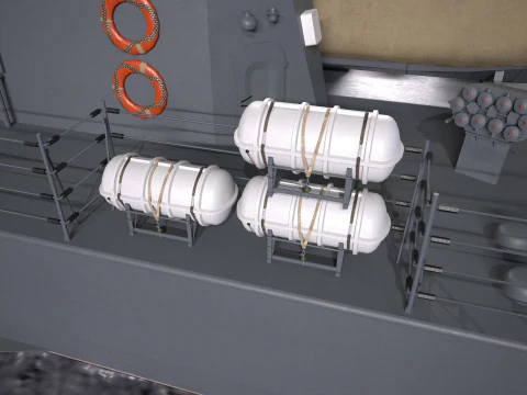 War Ship Corvette 22800 3D Model