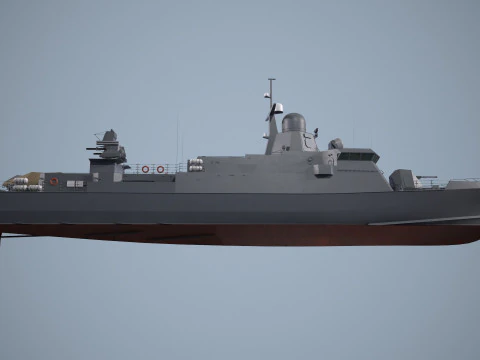 War Ship Corvette 22800 3D Model