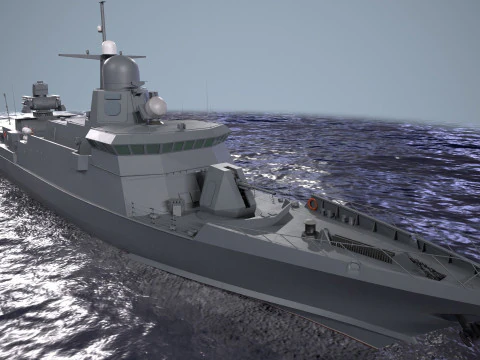 War Ship Corvette 22800 3D Model