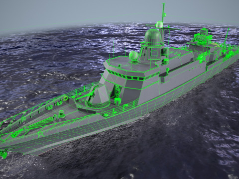 War Ship Corvette 22800 Modello 3D