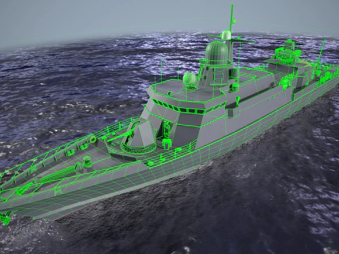 War Ship Corvette 22800 3D Model