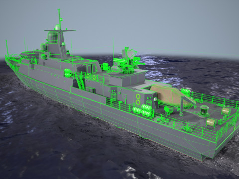 War Ship Corvette 22800 Modello 3D