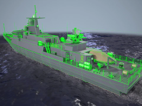 War Ship Corvette 22800 3D Model