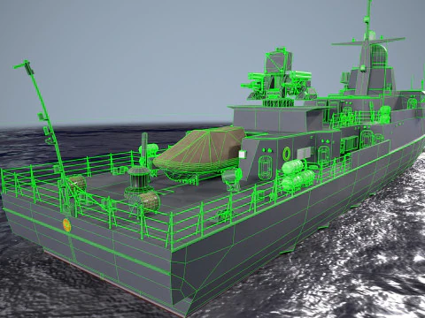 War Ship Corvette 22800 3D Model