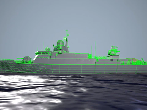 War Ship Corvette 22800 3D Model