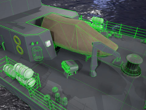 War Ship Corvette 22800 3D Model