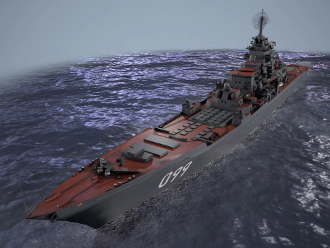War Ship Cruiser 1144 3D Model