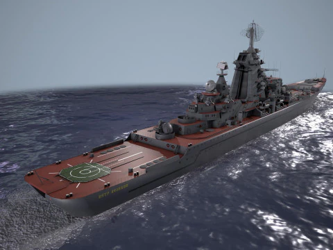 War Ship Cruiser 1144 3D Model