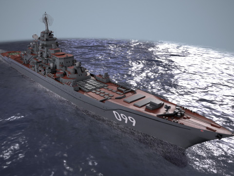 War Ship Cruiser 1144 3D 模型