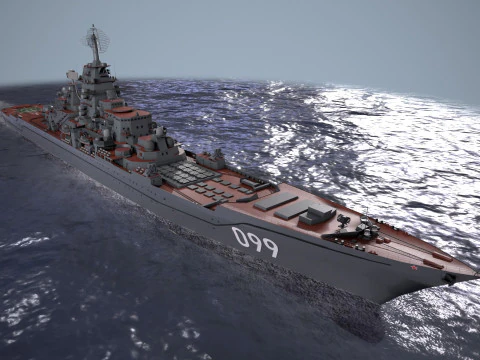War Ship Cruiser 1144 3D Model