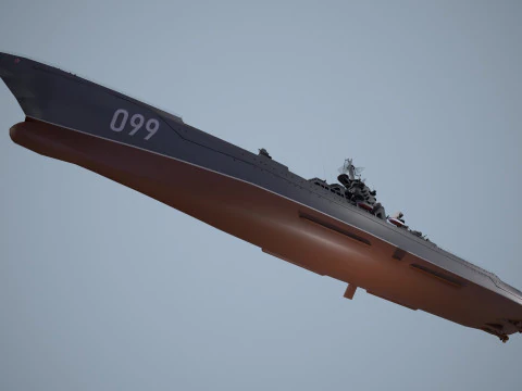 War Ship Cruiser 1144 3D Model