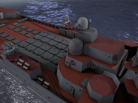 War Ship Cruiser 1144 3D Model