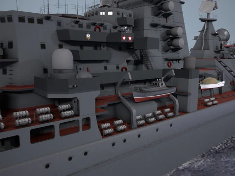 War Ship Cruiser 1144 3D Model