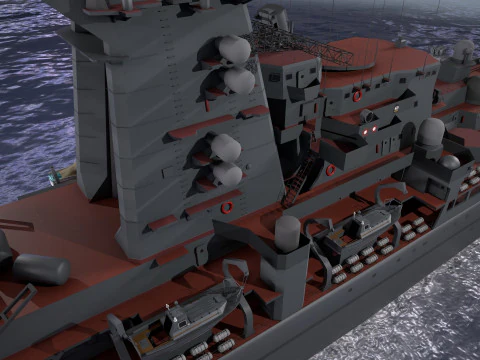 War Ship Cruiser 1144 3D Model