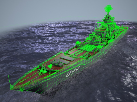 War Ship Cruiser 1144 3D 模型