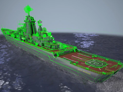 War Ship Cruiser 1144 3D Model